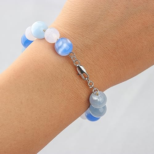 5Pcs Lobster Clasps for Jewelry Making, Bracelet Clasps and Closures | White Gold Jewelry Clasp, Necklace Clasp, Lobster Claw Clasps with Jump Rings for DIY Necklace Bracelets 10x4mm - color: White Gold