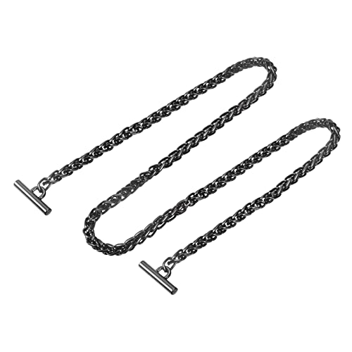 uxcell Iron Flat Chain Strap, 43" Handbag Chains Accessories Purse Chain Straps with Toggle Clasps for Shoulder Bags Cross Body DIY, Dark Grey - color: Dark Grey, size: 43"