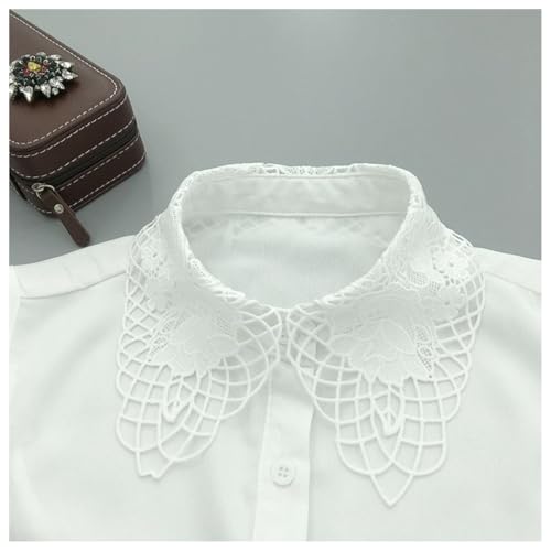 Verdusa Women's Fake Collar Detachable Dickey Collar Half Shirts Blouse - color: White Floral