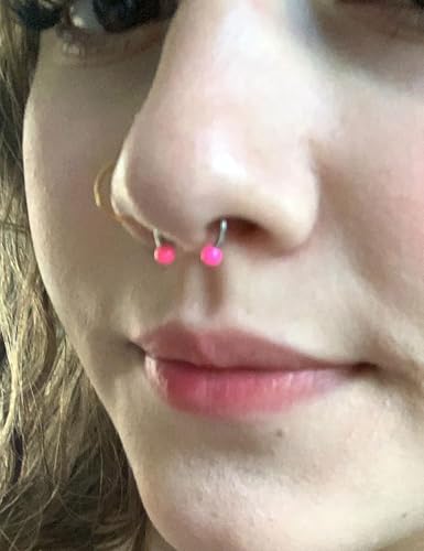 20G 18G 16G 14g Septum Rings Surgical Steel Horseshoe Nose Septum Rings Cartilage Helix Tragus Rook Daith Earring Hoop Lip Piercing Jewelry Retainer for Women Men - style: 18g-inner dia:10mm-3mm balls