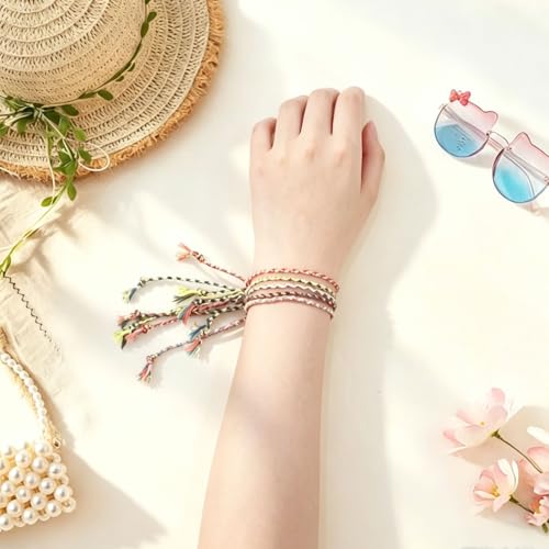 37/52 Pieces Woven Wrap Friendship Bracelets, Handmade Braided Colorful Adjustable Beaded String Bracelet, Boho Friendship Anklets Bracelets for Women, Birthday Gifts Party Presents. - style: Classic -52 pcs
