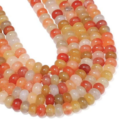 Songxi 5x8mm Natural Golden Silk Jade Beads, 75PCS Spacer Round Loose Abacus Beads for Jewelry Making, Gemstone for Bracelet Necklace Earrings, Arts and Crafts - color: Golden Silk Jade