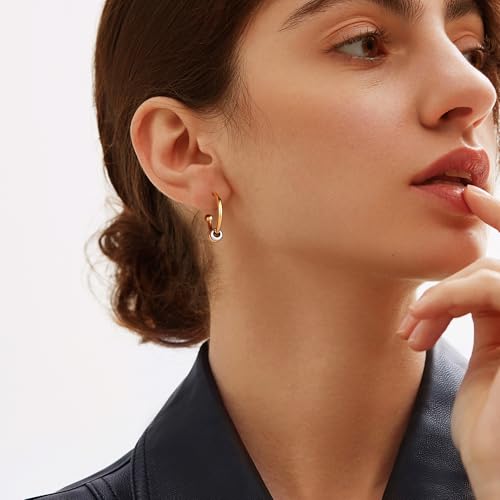 Gold Hoop Earrings for Women Summer Earrings Stainless Steel Hypoallergenic Earrings for Sensitive Ears Non Tarnish Hoops 4mm Hollow Tube Lightweight Earring Gifts for Women - style: 20mm Gold&Silver