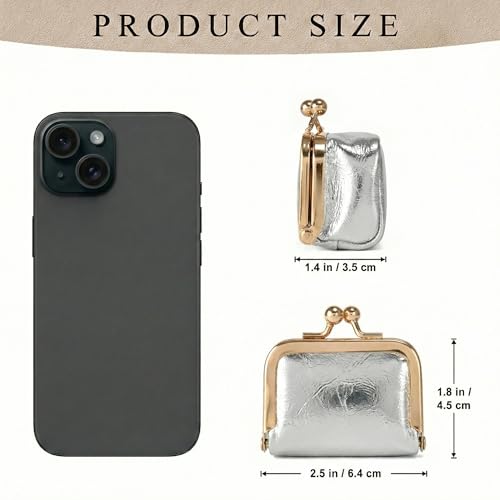 Zivyes Mini Jewelry Box Travel Small Coin Purse Organizer Case Genuine Leather Tiny Size (silver) - color: silver