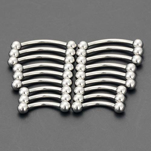 SCERRING 18-36PCS 16G Stainless Steel Eyebrow Tragus Helix Rook Daith Earrings Tongue Nipple Belly Lip Ring Barbell Body Piercing Jewelry 6-16mm - color: 18PCS - Silver