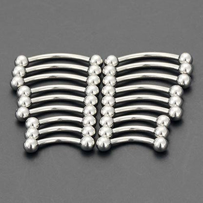 SCERRING 18-36PCS 16G Stainless Steel Eyebrow Tragus Helix Rook Daith Earrings Tongue Nipple Belly Lip Ring Barbell Body Piercing Jewelry 6-16mm - color: 18PCS - Silver