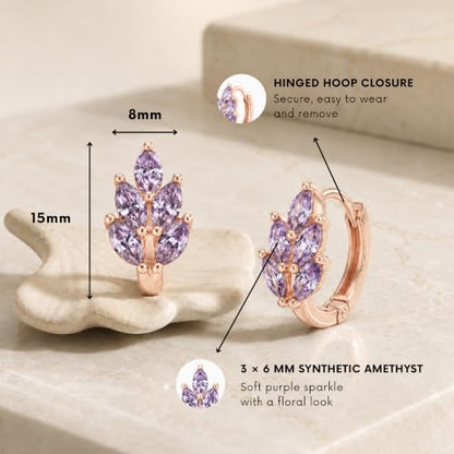 Gempires Huggie Hoop Earrings for Women | Cubic Zirconia Fashion Earrings Collection | Gold, Silver & Rose Gold Tone Styles | Lightweight Everyday Jewelry - color: Floral Crystal Drop