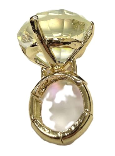 NYFASHION101 Women's Extra Big Rhinestone Fashion Stretch Ring - color: Aurora Gold Tone