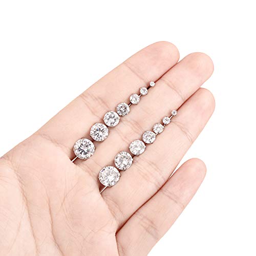 7 Pairs 18G 20G Stainless Steel Stud Earrings Round Cubic Zirconia Barbell Earring Set For Men Women 2MM-8MM Silver Tone - style: D:7 Pairs,Butterfly Backs,18G