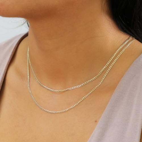 Nuragold 10K Real Yellow Gold Cuban Curb Link Chain Necklace (2mm - 7.5mm) - size: 18", style: 2mm