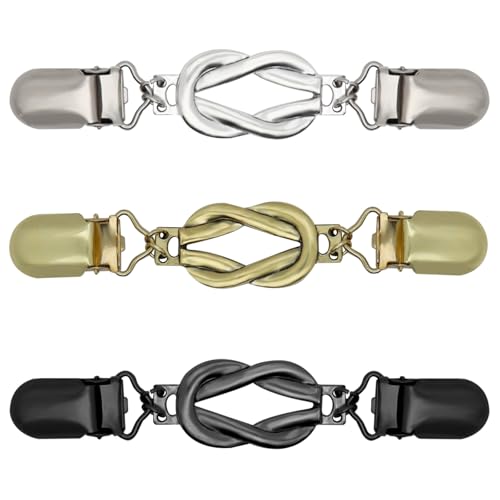 ROPAKED 3 Pcs Sweater Clips Cinch Clips Vintage Dress Clip Back Cinch Shawl Cardigan Collar Clip to Tighten Dress Pant Waist Tightener for Women