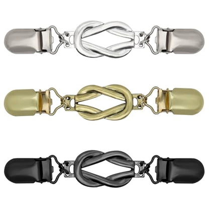 ROPAKED 3 Pcs Sweater Clips Cinch Clips Vintage Dress Clip Back Cinch Shawl Cardigan Collar Clip to Tighten Dress Pant Waist Tightener for Women