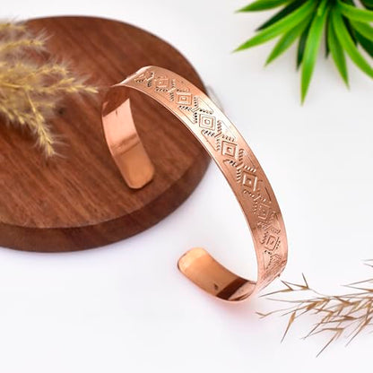 Pure Copper Cuff Bracelet Collection | Byzantine, Textured & Geometric Designs | Traditionally Worn Wellness Jewelry for Balance & Mindful Living | Unisex Open Bangle