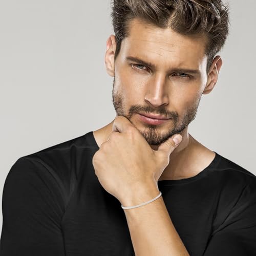 Miabella Italian Solid 925 Sterling Silver, 18K Yellow Gold Plated 2mm Domed Herringbone Snake Chain Link Bracelet for Women Men, Made in Italy - color: sterling silver, size: Length 7 inches