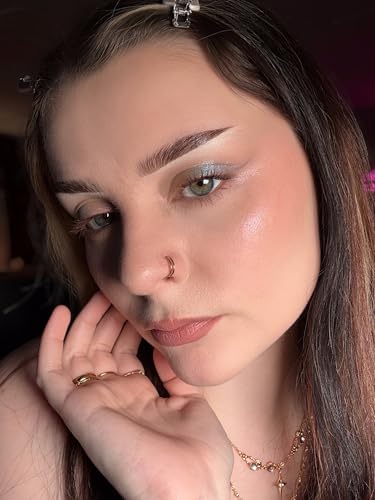 OUFER Nose Rings Hoops, 20G Double Rows Hoop Nose Ring For Women, 316L Surgical Steel Hinged Segment Cartialge Piercing, Inner Diameter 6/7/8MM Cartilage Rook Helix Lobe Tragus Earrings - color: Gold