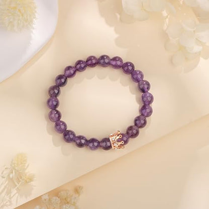 JoycuFF Woman Birthday Gifts Idea Friendship Gifts For Women Best Friends Besties Aunt Female Mom Daughter Granddaughter Gf Anniversary Christmas Graduation Healing Stone Crown Gifts For Her - style: 2.Best Friend Bracelet-Dream Amethyst