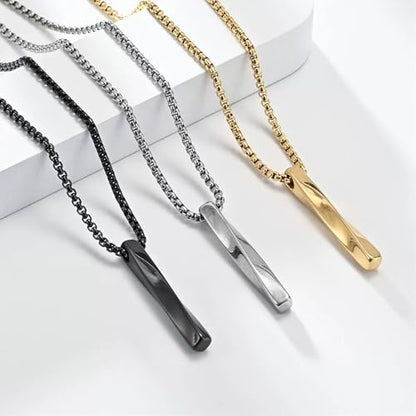 FANASY Natural Gemstone Pendant Necklace for Men Healing Crystal Pendant Adjustable Black Rope Necklace Jewelry Gifts for Women Men - color: Steel