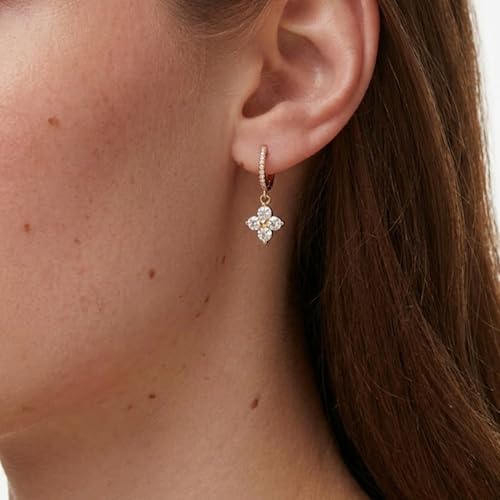 Mchic Dangle Earrings for Women: 18K Gold Plated CZ Drop Earrings Dainty Trendy Hypoallergenic Teardrop Bridal Wedding Style, Sparkly Elegant Dangling Jewelry Gift for Women Bridesmaid Prom Formal - color: Style 6-Gold