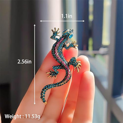 HETICA Animal Brooch for Women, Funny and Cute Flower Brooch Safety Pins Clothing Backpack Hat Decoration Enamel Pins Fashion Women Brooches and Pins Jewelry - style: Geckos