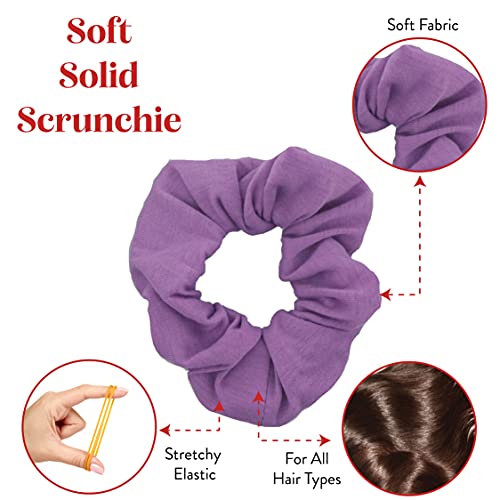 9 Pack Scrunchies Hair Ties (Purples) - color: Purples