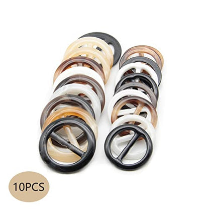 AEGYPIUS Scarf Ring, 10 Pcs Resin Scarf Rings for Women Fashion Round Shirt Clips for Women, Scarf Buckle Scarf Ring Clip Silk Neckerchief Clasp Clothing Wrap Fasten Holder for Lady Girls