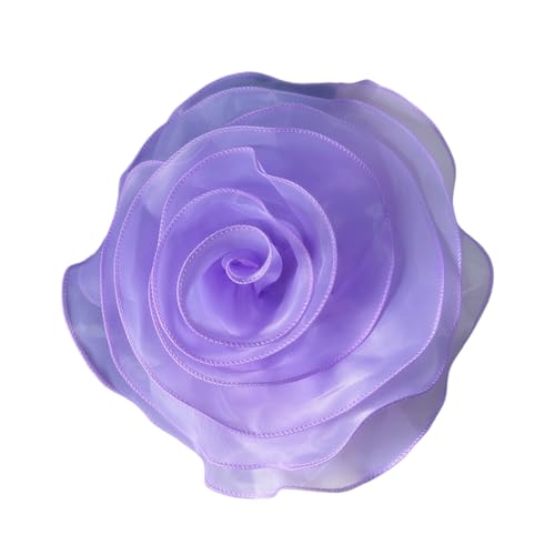 10inch Extra Large Flower Brooch Pin for Women Fashion Dainty Organza Satin Fabric Big Camellia Brooches Lapel Pins Wedding Dance Party Dress Accessories Exaggerated Jewelry Gift - color: 10 inch Lilac