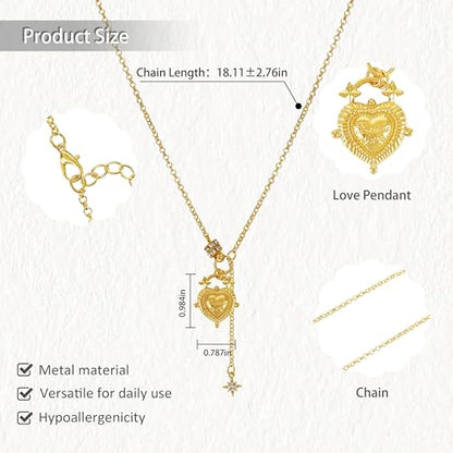 Irregular Heart Necklace for Women Y2k Pink Zircon Pearl Diamond Women's Fashion Pendant Hot Fashion Pink Jewelry for Women - color: Style27