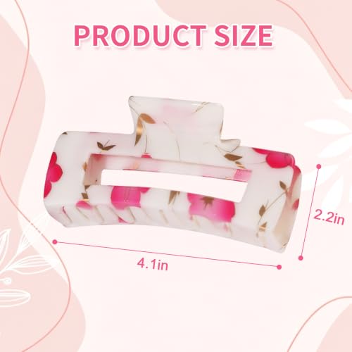 laxizar 4 Pcs Hair Clips 4.1 Inch Claw Cips Floral Hair Accessories - color: floral print 1