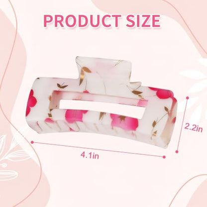 laxizar 4 Pcs Hair Clips 4.1 Inch Claw Cips Floral Hair Accessories - color: floral print 1