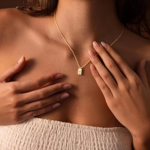 Initial Necklace for Women, Dainty 14K Letter Gold Necklace Choker Name Necklaces Simple custom Initial Necklaces for women Personalized gold Jewelry Gift - color: O