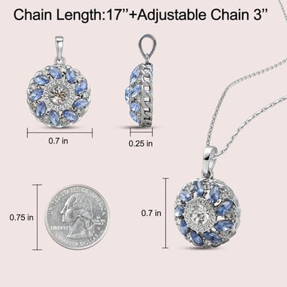 Ahiller Women's Necklace, Dainty Pendant Choker, Adjustable Chain | Heart Initial & Round Pendants, Daily Necklace,17-21" Adjustable Necklaces, Trendy Minimalist Jewelry, Stainless Steel Chain - color: FY-Blue, style: Other Shapes - Multi-Color
