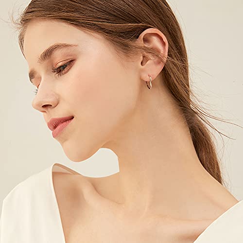 3 Pairs Gold and Silver Heart Huggie Hoop Earrings for Women - color: Gold