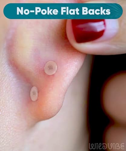 Bioflex Labret Plastic Lip Piercing Jewelry for Monroe, Medusa, Ashley and Cartilage Piercings, Tragus, Conch, Helix, Daith - 16g Clear Post Studs with Push-In CZ Crystals - color: Jet, Clear, AB, Rose, Aqua, size: 9mm