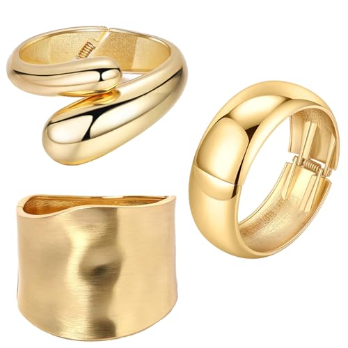 1-3PCS Chunky Irregular Cuff Bracelets for Women | Wide Bangle Bracelet,Trendy Chunky Bangle Bracelets,Irregular Statement Wrist Cuff Wrap Bracelet