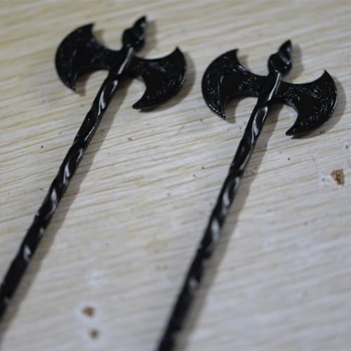 2PCS Viking Dragon Hair Sticks, Black Metal Hair Pins for Women | Black Metal Hair Accessories for Buns, Updos, Renaissance Festival, Halloween & Cosplay - color: ZRTL26