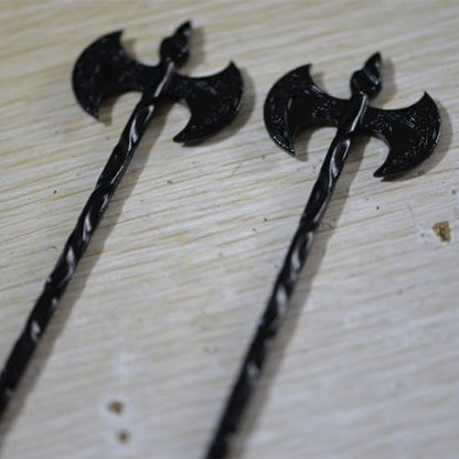 2PCS Viking Dragon Hair Sticks, Black Metal Hair Pins for Women | Black Metal Hair Accessories for Buns, Updos, Renaissance Festival, Halloween & Cosplay - color: ZRTL26