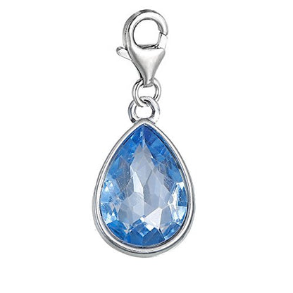 Sexy Sparkles Dangling lobster clasp charms for bracelets - color: Blue - December