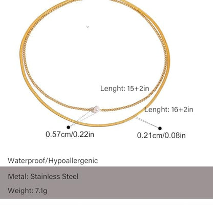Layered Gold Necklaces for Women14K Gold Planted Non Tarnish | Cuban, Herringbone,Figaro,Paperclip Chain Layering Stack Choker Necklace , Trendy Jewelry Gift for Women - color: D