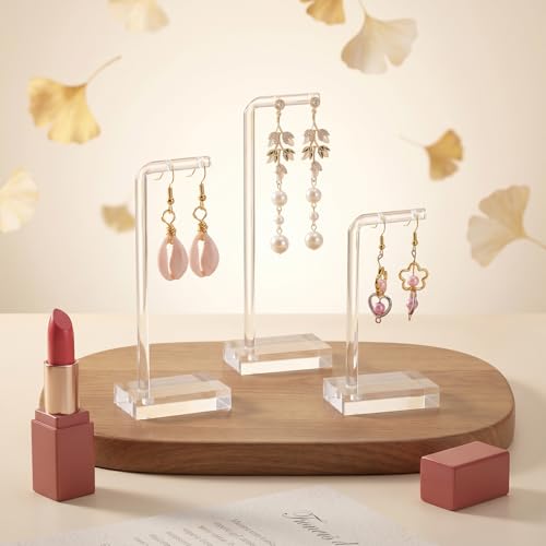 3 PCS Earring Display for Photos, Acrylic Earring Holder for Jewelry | Earring Holders for Selling, Earring Display for Vendors, Jewelry Earring Necklace Display