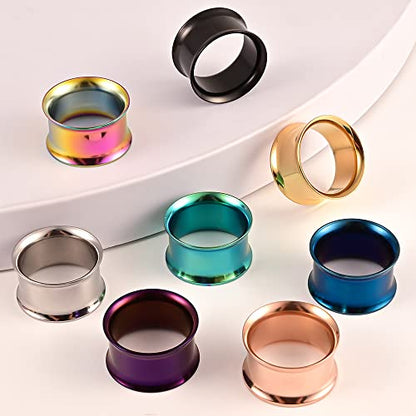 DOEARKO Set of 16 pcs Large Double Flare Ear Gauges 316L Stainless Steel Hypoallergenic Ear Plugs Tunnels Gauges for Ears Expander Body Jewelry - size: 22mm(7/8")