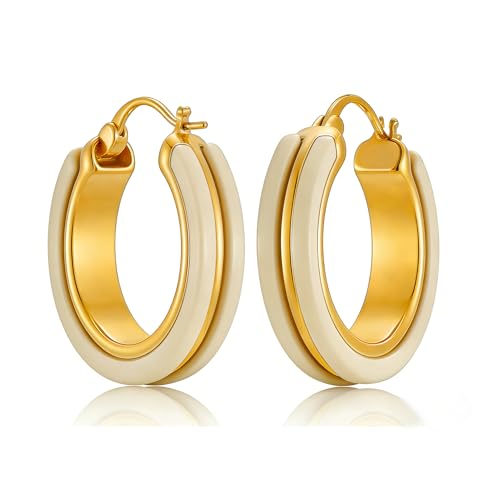 14K Gold Plated Chunky Hoop Earrings for Women Vintage Leopard Print Hoops Large Round Hoop Earrings Jewelry - style: Hoop K