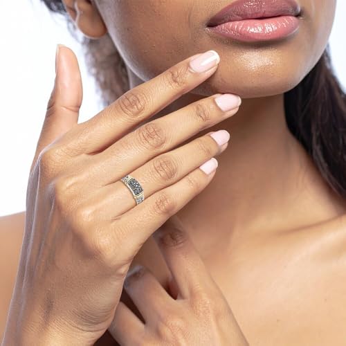 IceCarats 925 Sterling Silver Vintage Black Diamond Statement Fashion Ring