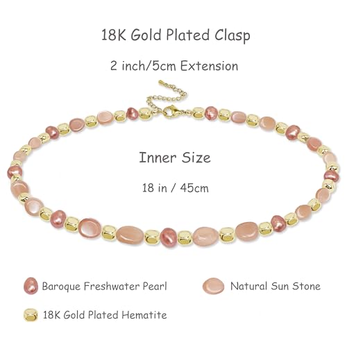 Boho Colorful Chunky Statement Beaded Necklaces for Women,Handmade Women's Fashion Gemstone Bead Choker Necklace,Western Natural Stone Strand Necklace Bib Collar Jewelry Unique Gifts for Women - color: 06-Pink
