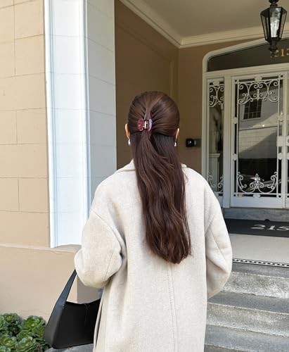Luxury Burgundy Claw Clip for Women | Our Large 4 Inch Hair Clip Creates Beautiful Half Ups, Secure Updos & Chic Daily Styles | Premium Acetate Claw with Secure Hold & Snag Free Teeth for Easy Styling - color: Burgundy