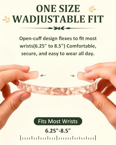 Pure Copper Bracelet – Copper Bracelet for Men & Women – 100% Solid, Raw & Uncoated Handmade Hammered Tibetan Cuff Bangle - color: MirrorSurface