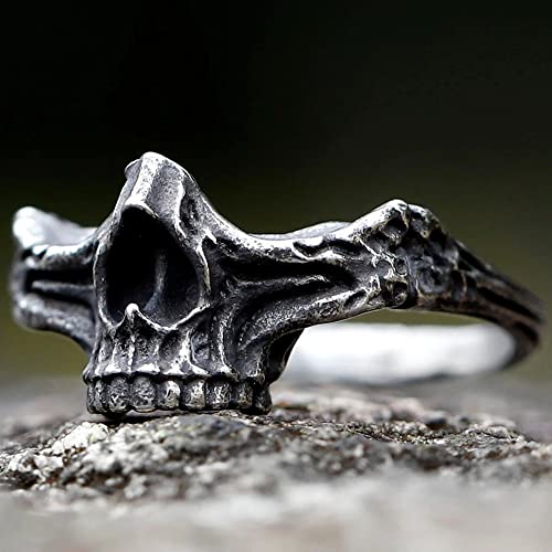 2023 Skull Ring Cool Evil Death Punk Rock Stainless Steel Rings Aly Style Jewelry - style: R1097