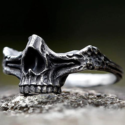 2023 Skull Ring Cool Evil Death Punk Rock Stainless Steel Rings Aly Style Jewelry - style: R1097