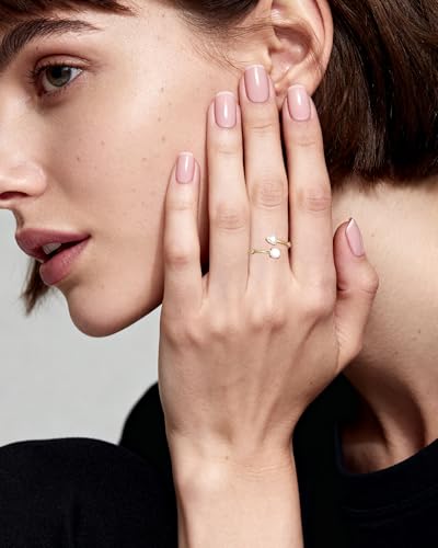 14K Gold Plated Crystal Open Ring for Women Adjustable Stone Ring Spiritual Crystal Jewelry
