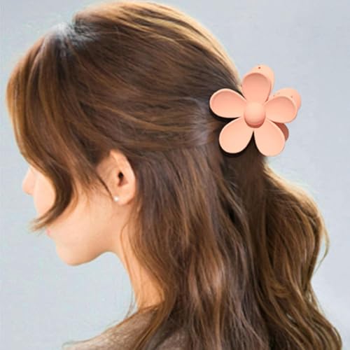 GANPUB 1Pc Yellow Floral Flower Shaped Plastic Jaw Claw Clip, Anti-scratch Smell-less, Holds Tightly, Lightweight Hair Accessory for Adults (1 Count)