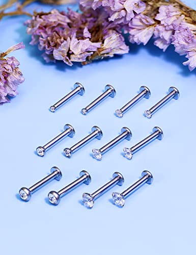 14G Lip Rings Stainless Steel Tragus Helix Conch Piercing Jewelry Snake Bite Piercing Monroe Lip Rings Labret Medusa Cartilage Lobe Earrings Piercing Jewelry Cubic Zirconia 2MM 3MM 4MM - color: 10MM-Silver,2mm/3mm/4mm